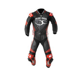 MUGENRACE MNR-1711 TRAJECouro Impegnato Preto Branco - imagem frontal do terno